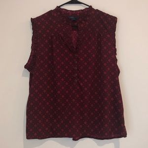 Tommy Hilfiger Women’s XXL Dark Red Print Sleeveless Blouse